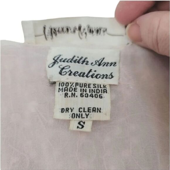 Vintage 70s 80s Neiman Marcus Judith Ann Creations 100% Silk Beaded Blouse Small - Picture 12 of 13